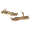 1PC Vintage Bronze Small Incense Burners Ornaments Bamboo Raft Incense Base Incense Stick Holder