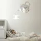 DIY Teapot Wall Clock Sticker Creative Silent Teapot Design Acrylic Mirror Wall Clock 3D Easy to