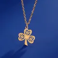 Dawapara Shamrock Lucky Necklace Three Leaf Heart Trinity Knot Irish St Patrick Symbol Charm