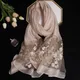 2024 New Fashion Women Cut Flowers Hollow Lace solid Silk Scarf Spring Shawls and Wraps Towel Femme