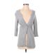 BCBGMAXAZRIA Cardigan Sweater: Gray Marled Sweaters & Sweatshirts - Women's Size Small