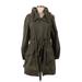 Simply Vera Vera Wang Coat: Mid-Length Green Print Jackets & Outerwear - Women's Size Medium