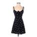 Express Casual Dress - Mini Plunge Sleeveless: Black Solid Dresses - Women's Size X-Small