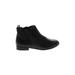 White Mt. Ankle Boots: Chelsea Boots Chunky Heel Classic Black Solid Shoes - Women's Size 9 - Round Toe