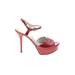 MICHAEL Michael Kors Heels: Red Solid Shoes - Women's Size 8 - Open Toe