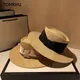 High Quality Classical Women's Palma Boater Hat Wide Brim Sun Hat Ladies Ribbon Bow Straw Hat Summer