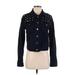 Levi's Denim Jacket: Short Black Print Jackets & Outerwear - Women's Size Medium