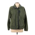 Vineyard Vines Fleece Jacket: Below Hip Green Print Jackets & Outerwear - Women's Size Large