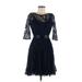 Jessica Howard Casual Dress: Blue Dresses - Women's Size 6 Petite