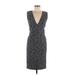 Alice + Olivia Casual Dress - Sheath Plunge Sleeveless: Gray Dresses - New - Women's Size 8