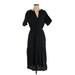 Gap Casual Dress - Midi V Neck Short sleeves: Black Print Dresses - Women's Size 4