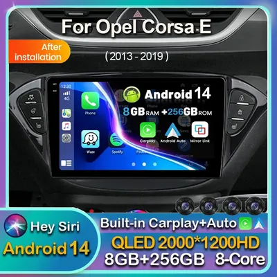 Android 15 Carplay Autoradio Für Opel Corsa E 2015-2017 2018 2019 Opel Adam 2013-2016 Multimedia-Player Stereo WIFI + 4G BT DSP