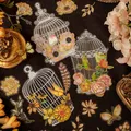 36pcs Vintage Flowers Birds Decorative Stickers Pack Birdcage Material Craft Sticker Scrapbooking