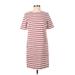 Marc by Marc Jacobs Casual Dress - Shift High Neck Short sleeves: Burgundy Stripes Dresses - Women's Size X-Small