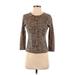 Garnet Hill Cardigan Sweater: Brown Print Sweaters & Sweatshirts - Women's Size X-Small