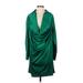 Lyaner Cocktail Dress - Shift Cowl Neck Long sleeves: Green Print Dresses - Women's Size X-Small