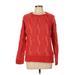 Sparkle & Fade Pullover Sweater: Red Print Tops - Women's Size Large