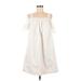 Broome Street Kate Spade New York Casual Dress - A-Line Cold Shoulder Short sleeves: White Print Dresses - Women's Size Medium