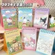 2024 Sanrio Kawaii Hello Kitty Cartoon Mini Desk Calendar Table Calendar with Children Memory Small
