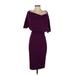 Alexia Admor Cocktail Dress - Party Cowl Neck Short sleeves: Burgundy Print Dresses - Women's Size Small