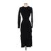 Paris Atelier & Other Stories Casual Dress - Midi Crew Neck Long sleeves: Black Solid Dresses - Women's Size Small