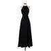 Fame And Partners Casual Dress - A-Line High Neck Sleeveless: Black Solid Dresses - Women's Size 4