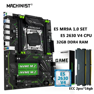 MACHINIST-Carte mère X99 LGA 2011-3 ChlorE5 2630 V4 Xeon Kit CPU DDR4 32 Go de RAM ECC 2133MHz
