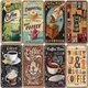 Licenses de café vintage en métal 18 signes rétro affiches de temps de café plaques pour 73