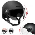 Casque de moto pour homme et femme demi-casque de scooter rétro classique casque de cyclisme