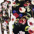 Coton imprimé de fleurs colorées ou tissu en satin de soie imitant pour les femmes couture de tissu