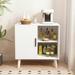 hanada Solid Wood 1 - Door Accent Cabinet Wood in Brown/White | 31.5 H x 31.5 W x 15.7 D in | Wayfair Hada20236964