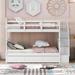 Harriet Bee Twin-Over-Twin Bunk Bed w/ Three Drawers For Bedroom Wood in White | 62.2 H x 42.7 W x 94.2 D in | Wayfair