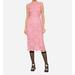 Dolce & Gabbana Branded Stretch Lace Calf-Length Dress - Pink - 40