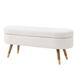 George Oliver Storage Bench Upholstered Boucle Ottoman w/ Golden Metal Legs End Of Bed Bench For Bedroom | Wayfair 2877DB0C8130441F9D1ECEC23ADFC525
