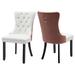 House of Hampton® Josalina Tufted Full Back Side Chair Dining Chair, Leather in Brown | 37.5 H x 19.7 W x 19.7 D in | Wayfair