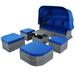 Ebern Designs Patio Furniture Set Daybed Sunbed w/ Retractable Canopy Conversation Set | Wayfair F6F5A6FD381E4F0283EC49AB76F8521C