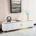 Hokku Designs Sintered Stone TV Stand, Media Console Television Table, Solid Wood in White | Wayfair 76A799E2B4B94990A1B170E23A4DCC19