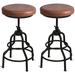 Williston Forge Industrial Bar Stools-Swivel Leather Metal Bar Stool-20-27 Inch Tall Counter Height-Adjustable Kitchen Stool Dining Chair Cafe Stools Set Of 2 Upholstered/Metal | Wayfair