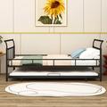Winston Porter Rogyne Metal Daybed w/ Curved Handle Design & Twin Size Trundle Metal in Black | 34.1 H x 40.8 W x 82.4 D in | Wayfair