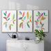 Wexford Home Color Pop Leaves II Framed On Canvas 3 Pieces Set, Solid Wood | 36 H x 72 W x 2 D in | Wayfair CF10-S7445-FL513