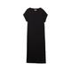 TOM TAILOR DENIM Damen Midi T-Shirt-Kleid, schwarz, Uni, Gr. XL