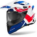 Airoh Commander 2 Reveal Casco da motocross, bianco-rosso-blu, dimensione M