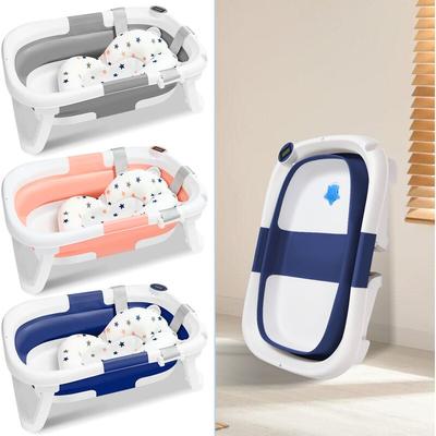 Babybadewanne 60,5x43x20,5cmFaltbar Baby Bath Wanne Blau pp+pte Babywanne mit Rutschfeste Image