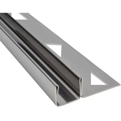 2440x12.5x9 mm u Edelstahl Wandprofil - Bodenprofil - Fliesenprofil - Glaszentrum Hagen Image