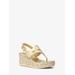 Aubrey Metallic Leather Wedge Sandal