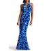 3-d Floral Halter Neck Gown