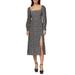 Bacari Square Neck Long Sleeve Midi Dress