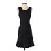 Theory Casual Dress - A-Line Scoop Neck Sleeveless: Black Print Dresses - Women's Size 2