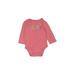 Carter's Long Sleeve Onesie: Pink Bottoms - Size 9 Month