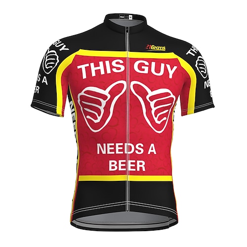 Herren Radtrikot Grafik Gemustert Buchstaben Zahlen Kurzarm Fahhrad Trikot Oberteil mit 3 Gesäßtaschen Mountainbike MTB Straßenradsport Schnelltrocknend Weich Reflektierende Streifen Rückentasche Image